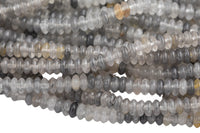 Natural Cloudy Quartz, High Quality in Saucer Roundel, 6mm-Full Strand 15.5 inch Strand Smooth Gemstone Beads Thin Roundel