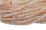 Natural Pink Aventurine, High Quality in Faceted Roundel, 6mm and 8mm Gemstone Beads