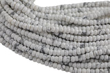 Natural Howlite High Quality in Faceted Roundel, 6 and 8mm- Full 15.5 Inch Strand-Full Strand 15.5 inch Strand Gemstone Beads