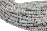 Natural Howlite High Quality in Faceted Roundel, 6 and 8mm- Full 15.5 Inch Strand-Full Strand 15.5 inch Strand Gemstone Beads