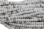 Natural Howlite High Quality in Faceted Roundel, 6 and 8mm- Full 15.5 Inch Strand-Full Strand 15.5 inch Strand Gemstone Beads