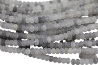 Natural Cloudy Quartz High Quality in 6mm and 8mm Matt Roundel- Full 15.5 Inch Strand Smooth Gemstone Beads