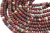 Natural Red Leaf Jasper- High Quality in Faceted Roundel- 4mm, 6mm, 8mm, 10mm, 12mm Gemstone Beads Natural African Agate