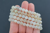 Moonstone Bracelet Faceted Round Size 6mm and 8mm Handmade In USA Natural Gemstone Crystal Bracelets Handmade Jewelry - approx. 7"