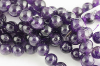 16mm Amethyst Beads Large Amethyst AA Quality Beautiful Large Amethyst Beads 15.5"