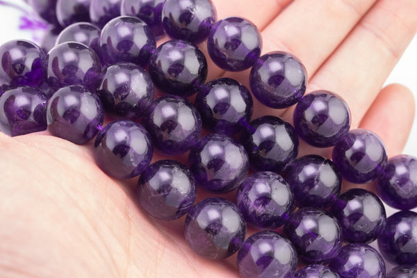 16mm Amethyst Beads Large Amethyst AA Quality Beautiful Large Amethyst Beads 15.5"