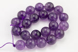 18mm Amethyst Beads Large Amethyst AA Quality Beautiful Large Amethyst Beads 15.5"