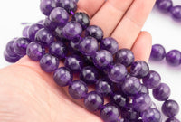 14mm Amethyst Beads Large Amethyst AA Quality Beautiful Large Amethyst Beads 15.5"