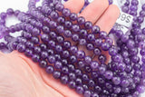 Amethyst Beads AA Quality Smooth Round 6mm 8mm 10mm 15.5"