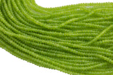 3mm- JADE Faceted Rondelle- Single or Bulk- 15.5" - Lime Green-Full Strand 15.5 inch Strand