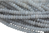 GORGEOUS MYSTIC Gray Silverite JADE / Moonstone Color High Quality in Faceted Rondelle- 8mm-Full Strand 15.5 inch Strand