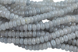 GORGEOUS MYSTIC Gray Silverite JADE / Moonstone Color High Quality in Faceted Rondelle- 8mm-Full Strand 15.5 inch Strand