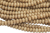 6mm or 8mm- JADE Faceted Rondelle- Single or Bulk- 15.5" - Mustard Tan -Full Strand 15.5 inch Strand