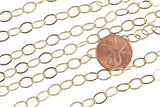 6.1mm Flat Oval Chain Gold Fill Chain -- By the Foot- 14/20 Permanent Jewelry Chain