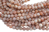 Natural Light Pink Moonstone Sunstone Pink Moon stone Beads High Quality in Round- 4mm, 6mm, 8mm, 10mm, 12mm- 15.5 - 16" Smooth