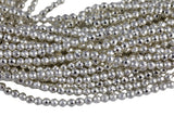 Silver Coated Hematite Faceted Round - Thick Real Silver Coating - 6mm, 8mm, 10mm- Full 15.5 Inch Strand - High quality silver plating