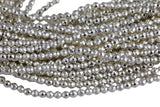 Silver Coated Hematite Faceted Round - Thick Real Silver Coating - 6mm, 8mm, 10mm- Full 15.5 Inch Strand - High quality silver plating