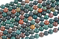 Natural Real Genuine Bloodstone 4mm 6mm 8mm Smooth Round Beads Superior Quality~ 100% Bloodstone Full 15.5" Strand Gemstone Beads