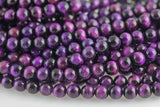 Purple Tiger Eye Beads GRADE AAA QUALITY Tiger's eye Tiger-Eye Tigereye Beads - 6mm 8mm 10mm - Round - Full 15.5" Strands- Purple Smooth