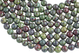 Natural Dragon Bloodstone Beads Blood Stone Beads, High Quality in Smooth Round, 3MM, 4MM, 6MM, 8MM, 10MM, 12MM, 14MM- Full 16 Inch Strand