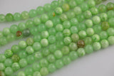 Natural Rare African Green Flower Jade Smooth Beads 4mm 6mm 8mm 10mm Round Beads 15.5" Strand Gemstone Beads