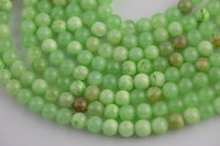 Natural Rare African Green Flower Jade Smooth Beads 4mm 6mm 8mm 10mm Round Beads 15.5" Strand Gemstone Beads