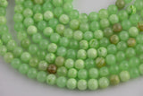 Natural Rare African Green Flower Jade Smooth Beads 4mm 6mm 8mm 10mm Round Beads 15.5" Strand Gemstone Beads