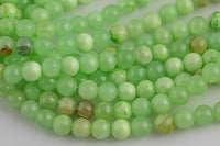 Natural Rare African Green Flower Jade Smooth Beads 4mm 6mm 8mm 10mm Round Beads 15.5" Strand Gemstone Beads