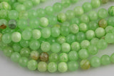 Natural Rare African Green Flower Jade Smooth Beads 4mm 6mm 8mm 10mm Round Beads 15.5" Strand Gemstone Beads