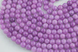 Dark Lepidolite- JADE Smooth Round- 6mm 8mm 10mm 12mm-Full Strand 15.5 inch Strand AAA Quality