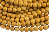 Natural Australian Yellow Mustard Mookaite 6mm 8mm 10mm 12mm Round Beads Real Genuine Gemstone 15.5" Strand Gemstone Beads