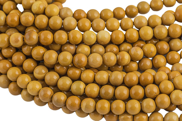 Natural Australian Yellow Mustard Mookaite 6mm 8mm 10mm 12mm Round Beads Real Genuine Gemstone 15.5" Strand Gemstone Beads