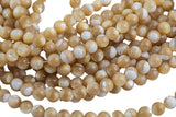 Natural Golden Mother of Pearl, High Quality in Round Gemstone Beads Shell Beads
