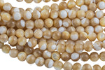 Natural Golden Mother of Pearl, High Quality in Round Gemstone Beads Shell Beads