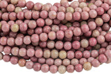 Natural Rhodonite High Quality in Round -Full Strand 15.5 inch Strand, 4mm, 6mm, 8mm, 12mm, or 14mm Beads Smooth Gemstone Beads