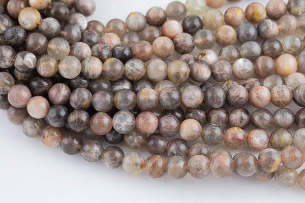 Dark Chocolate Moonstone - High Quality Grade AAA in Round Beads - 4mm, 6mm, 8mm, 10mm, 12mm- Full 15.5 Inch strand GORGEOUS!!! Smooth