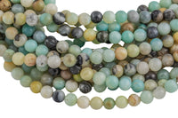 AMAZONITE Beads smooth round sizes- 4mm, 6mm, 8mm, 10mm, 12mm-Full Strand 15.5 inch Strand- Best Quality AAA Quality Gemstone Beads