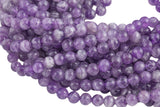 Natural Light AMETHYST Gemstone Beads Round 6mm, 8mm, 10mm- In full 15.5 Strand Smooth Gemstone Beads