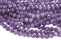 Natural Light AMETHYST Gemstone Beads Round 6mm, 8mm, 10mm- In full 15.5 Strand Smooth Gemstone Beads