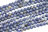 Natural Light Sodalite, High Quality in Faceted Round, 6mm, 8mm, 10mm, 12mm- Full 15.5 Inch Strand- Gemstone Beads