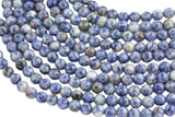 Natural Light Sodalite, High Quality in Faceted Round, 6mm, 8mm, 10mm, 12mm- Full 15.5 Inch Strand- Gemstone Beads