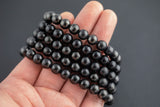 Natural SHUNGITE Bracelet Round Size 6mm and 8mm- Handmade In USA Natural Gemstone Crystal Bracelets - Handmade Jewelry - approx. 7"
