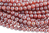 Natural Mystic Carnelian, High Quality in Faceted Round, 4mm, 6mm, 8mm, 10mm, 12mm- Full 15.5 Inch Strand Gemstone Beads