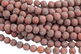 Natural Sesame Jasper, High Quality in Matte Round, 4mm, 6mm, 8mm, 10mm, 12mm- Full 15.5 Inch Strand Gemstone Beads