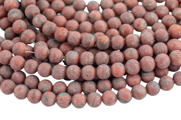 Natural Sesame Jasper, High Quality in Matte Round, 4mm, 6mm, 8mm, 10mm, 12mm- Full 15.5 Inch Strand Gemstone Beads