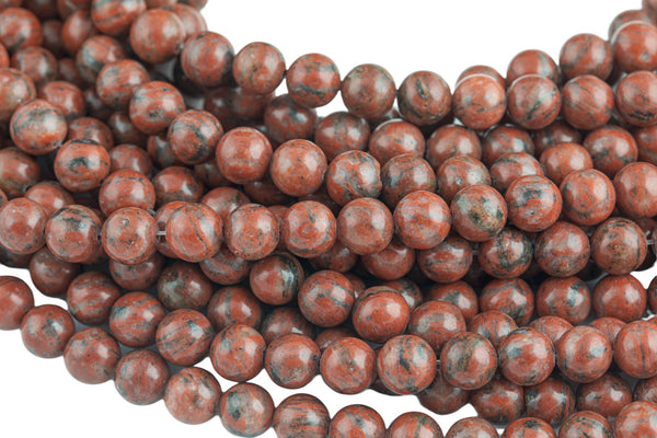 Natural Sesame Jasper, High Quality in Round, 4mm, 6mm, 8mm, 10mm, 12mm- Full 16 inch strand Smooth Gemstone Beads