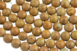 Natural Tiger Skin, Wood Jasper Round- 4mm, 6mm, 8mm, 10mm, 12mm- Full 15.5 Inch Strand- AAA Quality Smooth Gemstone Beads