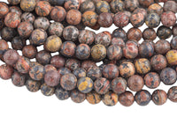 Natural Leopard Skin Jasper Beads Full Strand 15.5 Inches Long AAA Quality