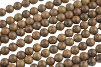 Natural Stripped Rosewood. 6mm or 8mm or 10mm Round. Full Strand Gemstone Beads