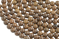 Natural Stripped Rosewood. 6mm or 8mm or 10mm Round. Full Strand Gemstone Beads